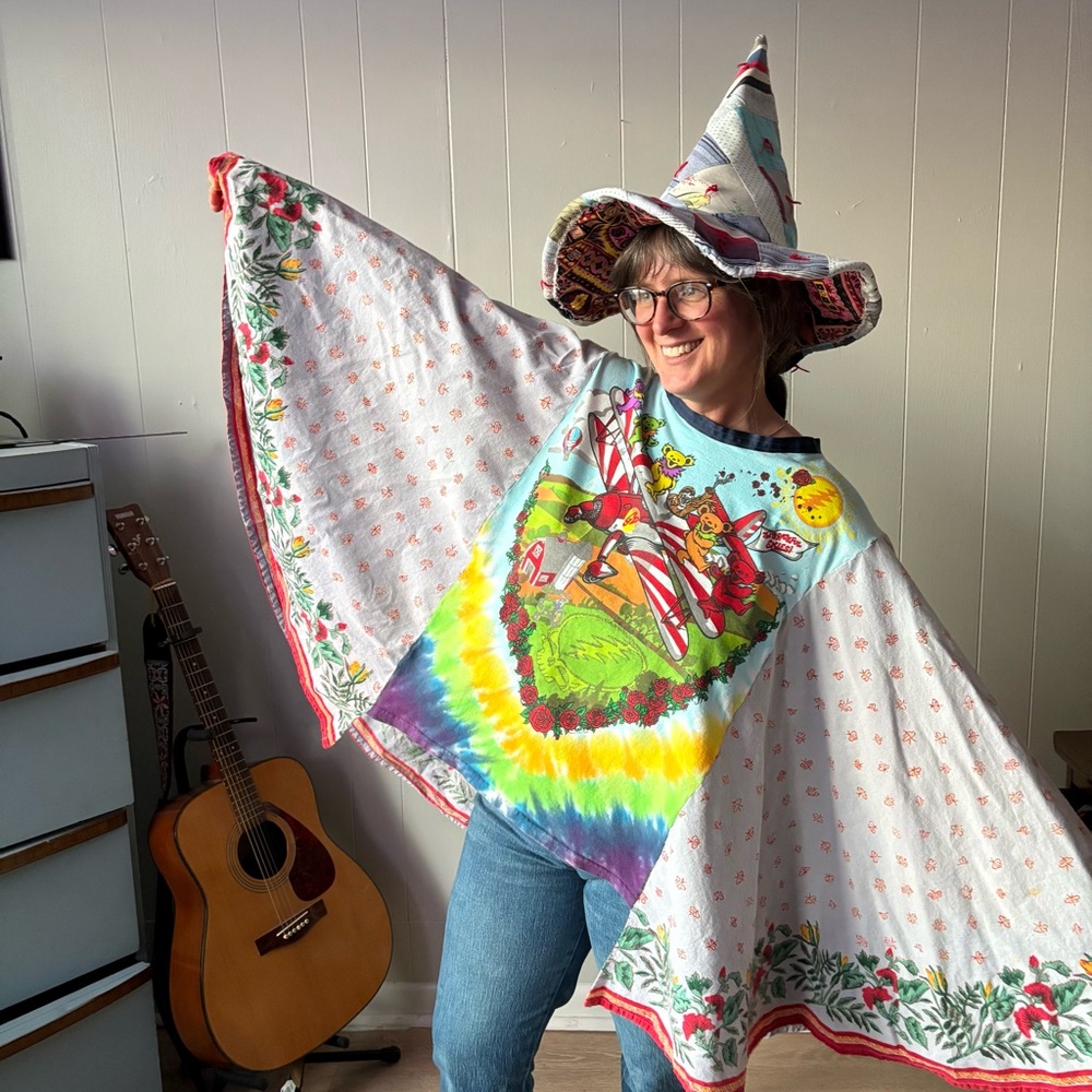 Grateful Dead Upcycled Fluttery Poncho